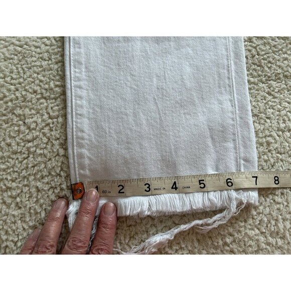 Pistola Charlie High Rise Classic Straight Ankle Deconstructed Optic White Sz 26 - Picture 13 of 13